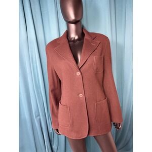 Limited America Brown 100% Wool Blazer Jacket Size 12 Made in USA Professional